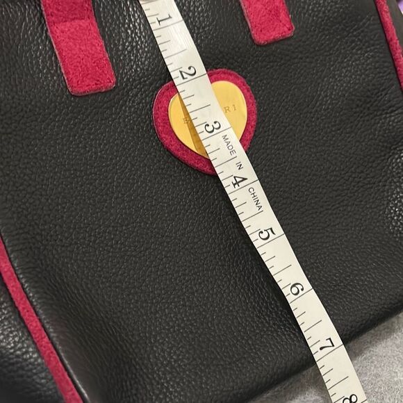 Bvlgari Leather Heart Logo Mini Tote Bag Black Red Gold Preppy Cute Winter Fall - Picture 10 of 12